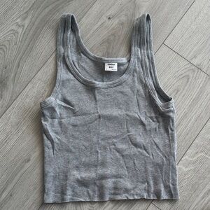 Sunday Best Heather Gray Ribbed Tank